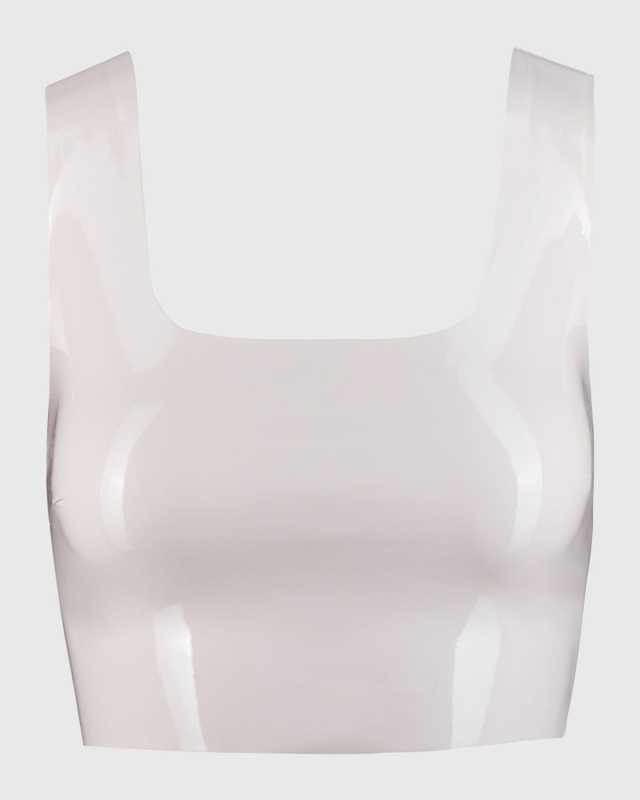 Faux Patent Leather Crop Top